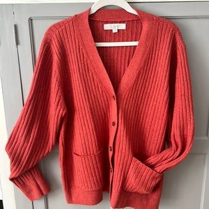 Loft Coral Cardigan Sweater